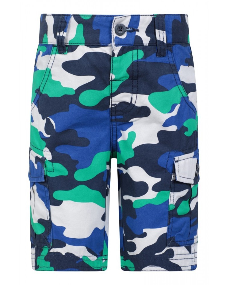 Camo Cargo Kids Shorts Bright Blue $17.48 Pants