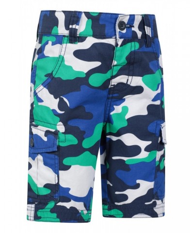 Camo Cargo Kids Shorts Bright Blue $17.48 Pants