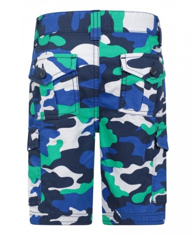 Camo Cargo Kids Shorts Bright Blue $17.48 Pants