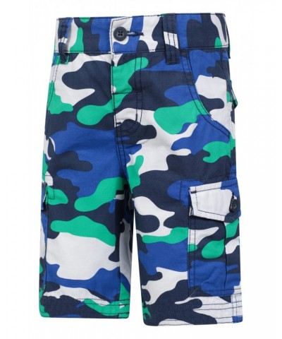 Camo Cargo Kids Shorts Bright Blue $17.48 Pants