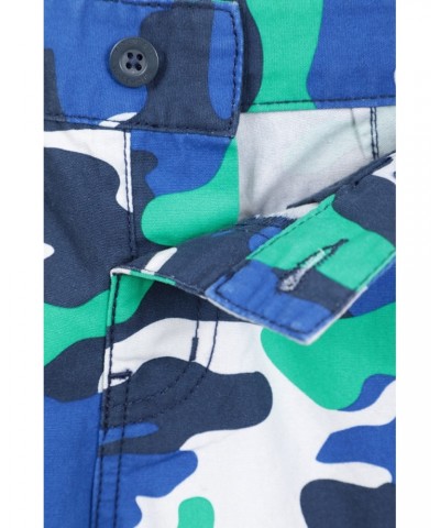 Camo Cargo Kids Shorts Bright Blue $17.48 Pants