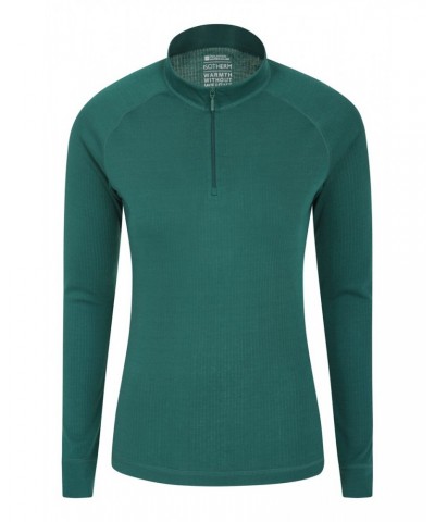 Talus Womens Zipped Turtle Neck Top Dark Green $13.24 Thermals