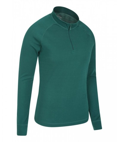 Talus Womens Zipped Turtle Neck Top Dark Green $13.24 Thermals