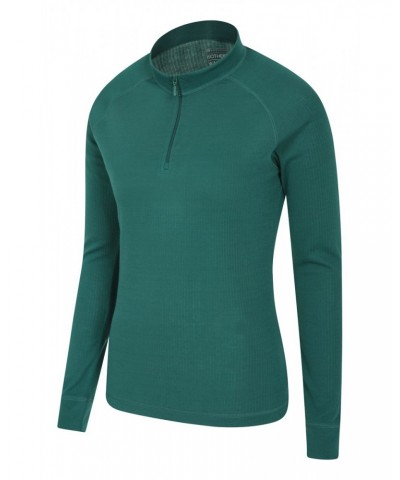 Talus Womens Zipped Turtle Neck Top Dark Green $13.24 Thermals