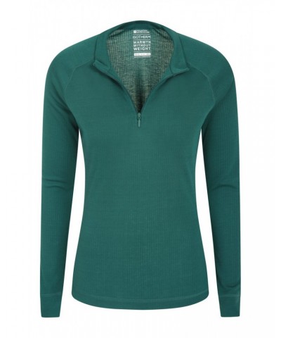 Talus Womens Zipped Turtle Neck Top Dark Green $13.24 Thermals