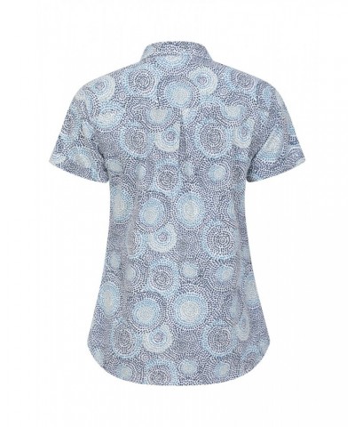 Coconut Womens Short Sleeve Shirt Light Blue $14.74 Tops