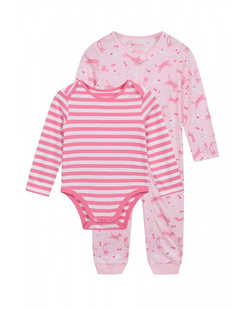 Baby Organic Bodysuit Set Light Pink $21.59 Babywear