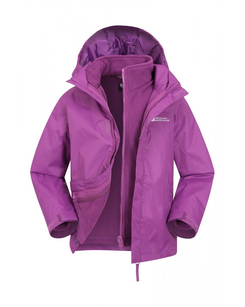 Fell Water-resistant Kids 3 in 1 Jacket Purple $22.26 Jackets