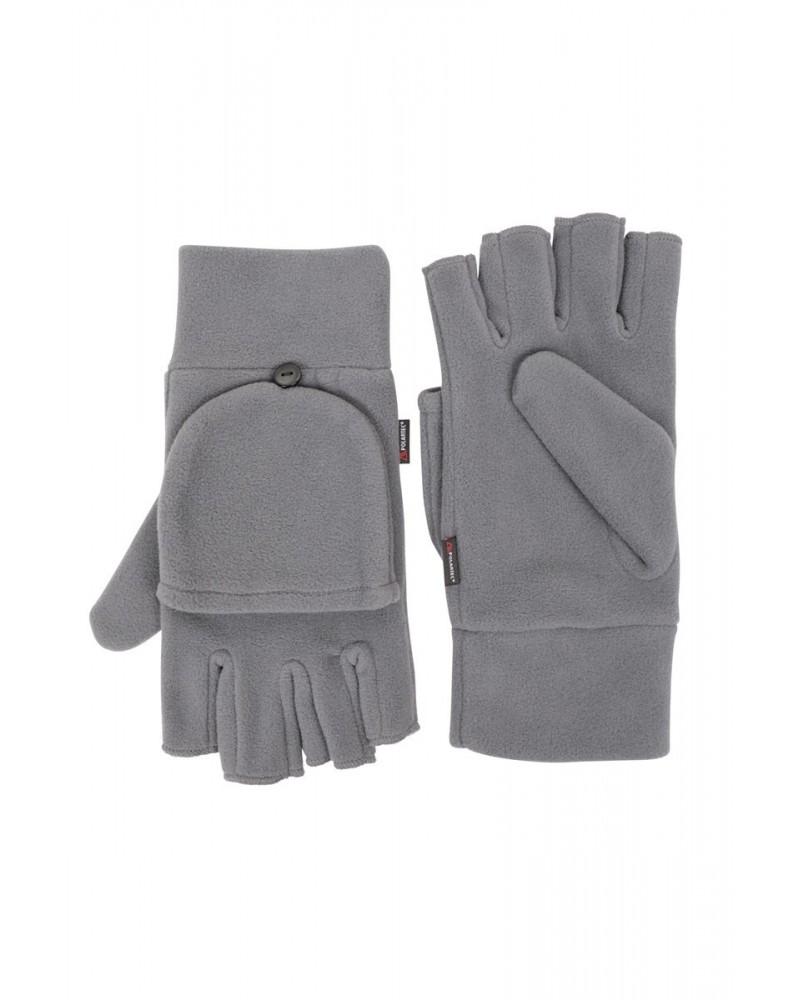 Polartec Fleece Flip Top Mittens Charcoal $14.24 Accessories