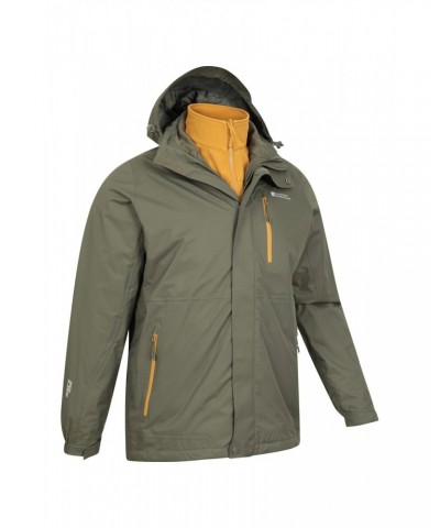 Bracken Extreme 3 in 1 Mens Waterproof Jacket Dark Khaki $80.99 Jackets