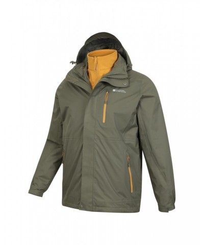 Bracken Extreme 3 in 1 Mens Waterproof Jacket Dark Khaki $80.99 Jackets