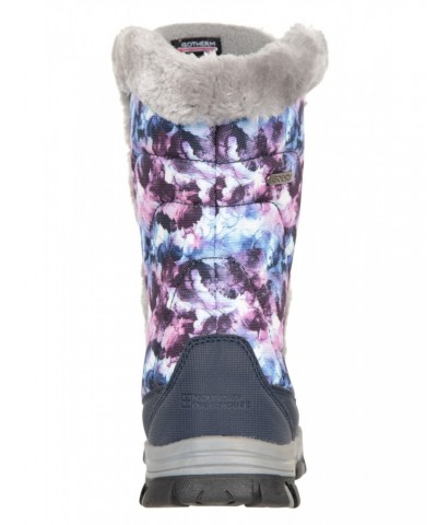 Ohio Printed Womens Snow Boots Purple $26.40 Footwear