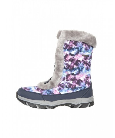 Ohio Printed Womens Snow Boots Purple $26.40 Footwear