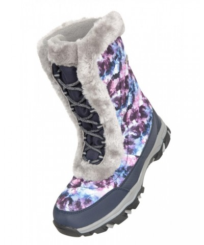 Ohio Printed Womens Snow Boots Purple $26.40 Footwear