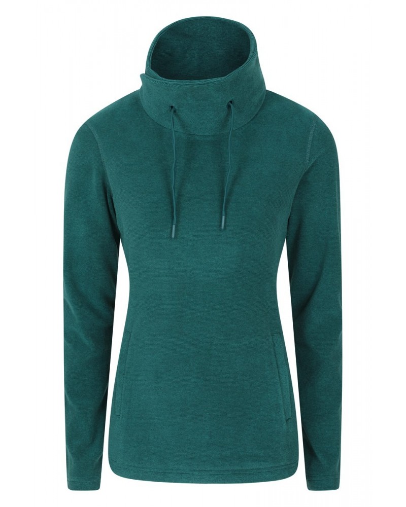 Hebridean Womens Cowl Neck Sweatshirt Dark Green $16.65 Fleece