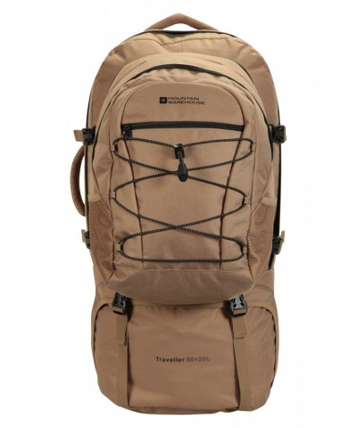 Traveller 60L 20L Backpack Light Brown $42.30 Backpacks