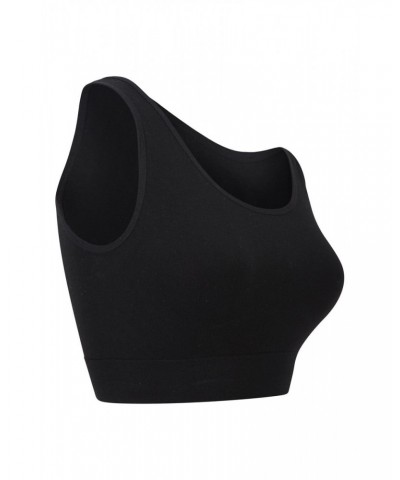 Womens Seamless Crop Top Bra Black $9.53 Active