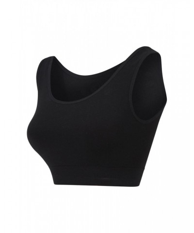 Womens Seamless Crop Top Bra Black $9.53 Active