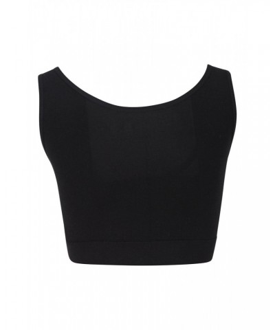 Womens Seamless Crop Top Bra Black $9.53 Active