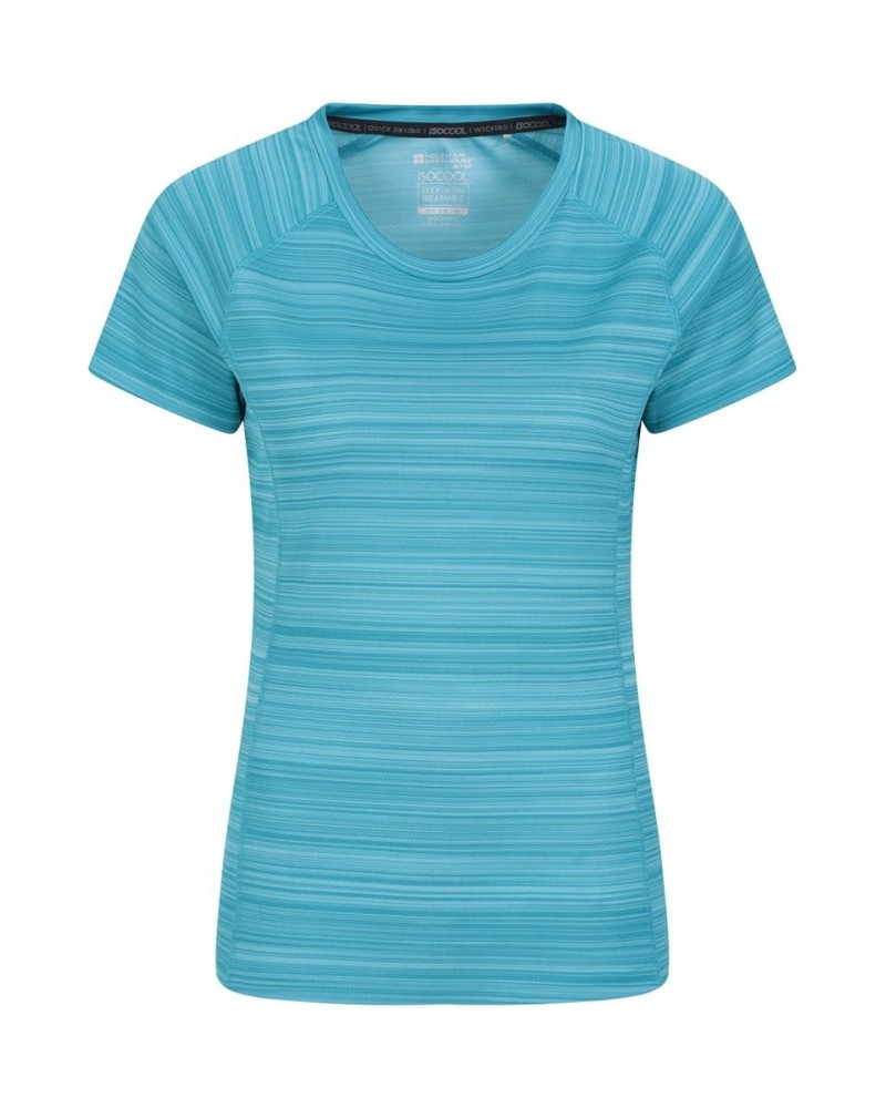 Endurance Striped Womens Tee Blue $10.99 Active