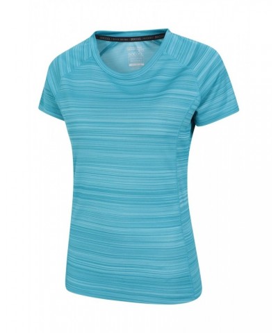 Endurance Striped Womens Tee Blue $10.99 Active