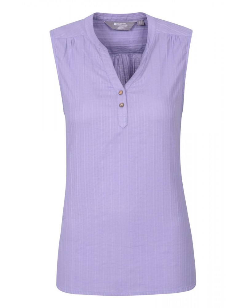 Petra Womens Sleeveless Shirt Lilac $16.17 Tops