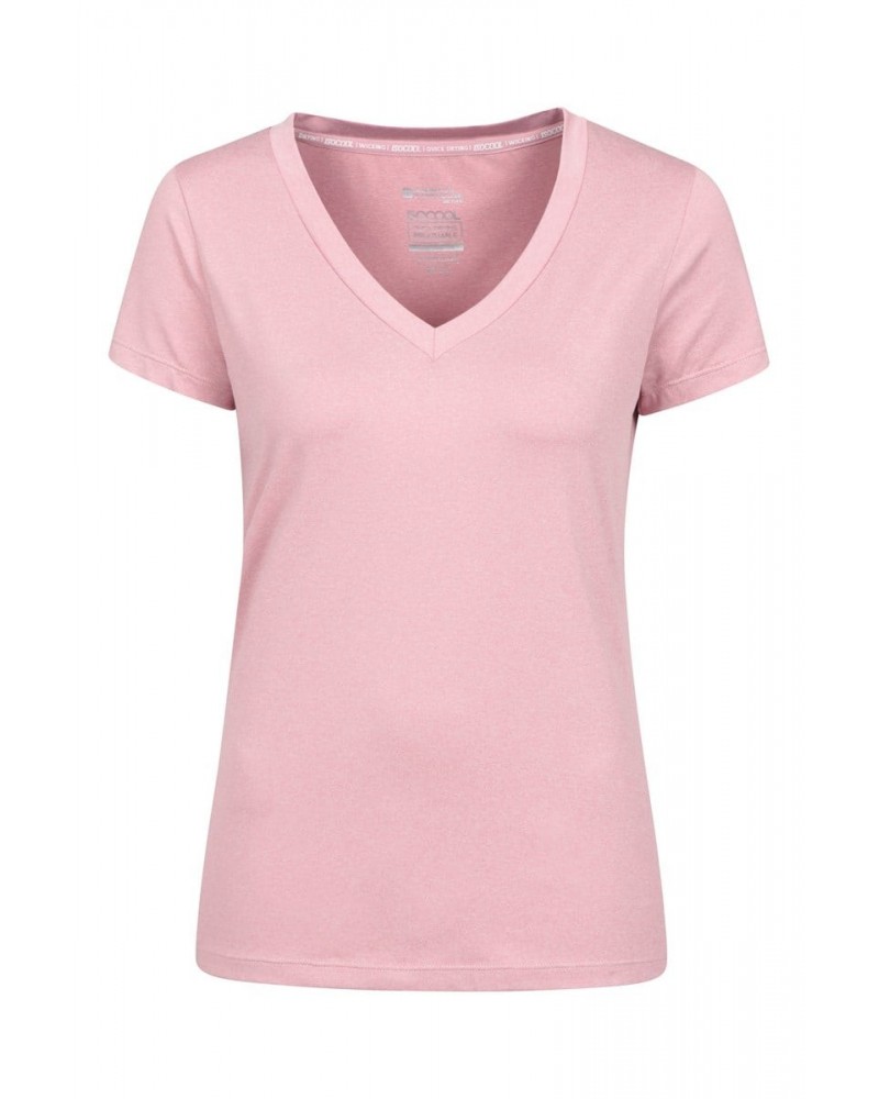 Vitality Womens V-Neck Tee Pale Pink $14.30 Tops