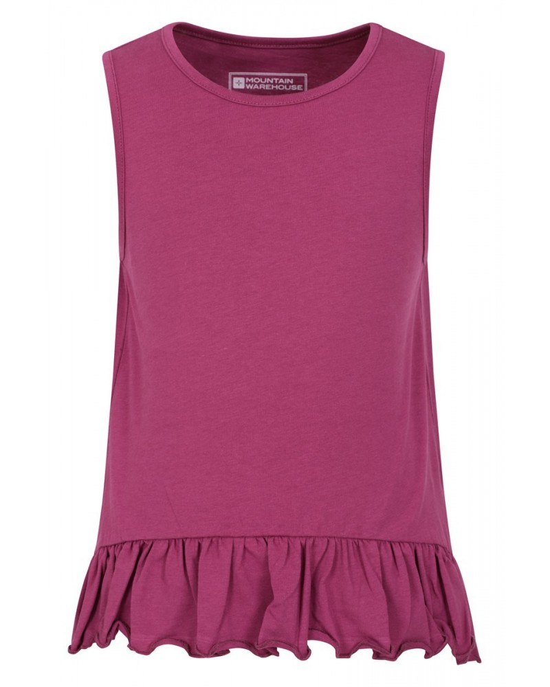 Kids Frill Hem Tank Top Purple $9.11 Tops