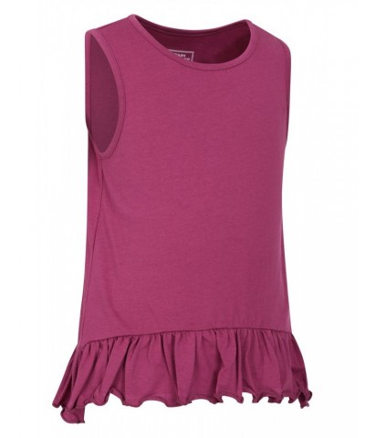 Kids Frill Hem Tank Top Purple $9.11 Tops