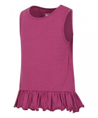 Kids Frill Hem Tank Top Purple $9.11 Tops