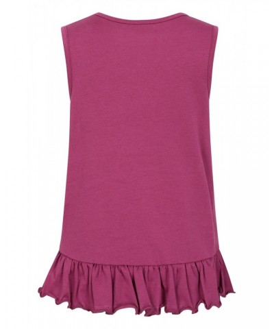 Kids Frill Hem Tank Top Purple $9.11 Tops