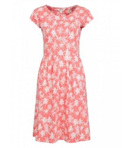 Sorrento Womens Printed Short Sleeve UV Dress Coral $19.97 Dresses & Skirts