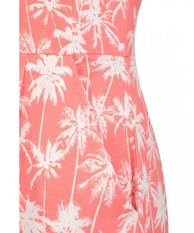 Sorrento Womens Printed Short Sleeve UV Dress Coral $19.97 Dresses & Skirts