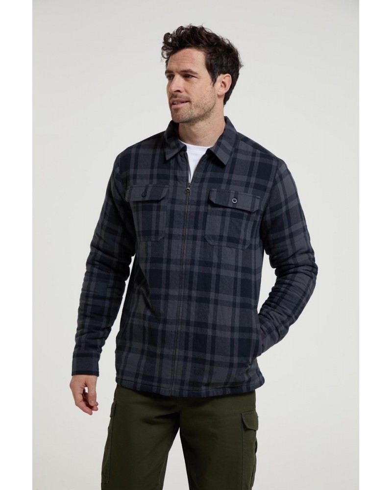 Stream II Mens Lined Flannel Shirt Charcoal $24.50 Tops