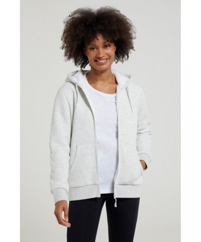 Dalton Womens Sherpa Lined Hoodie Light Grey $25.79 Tops