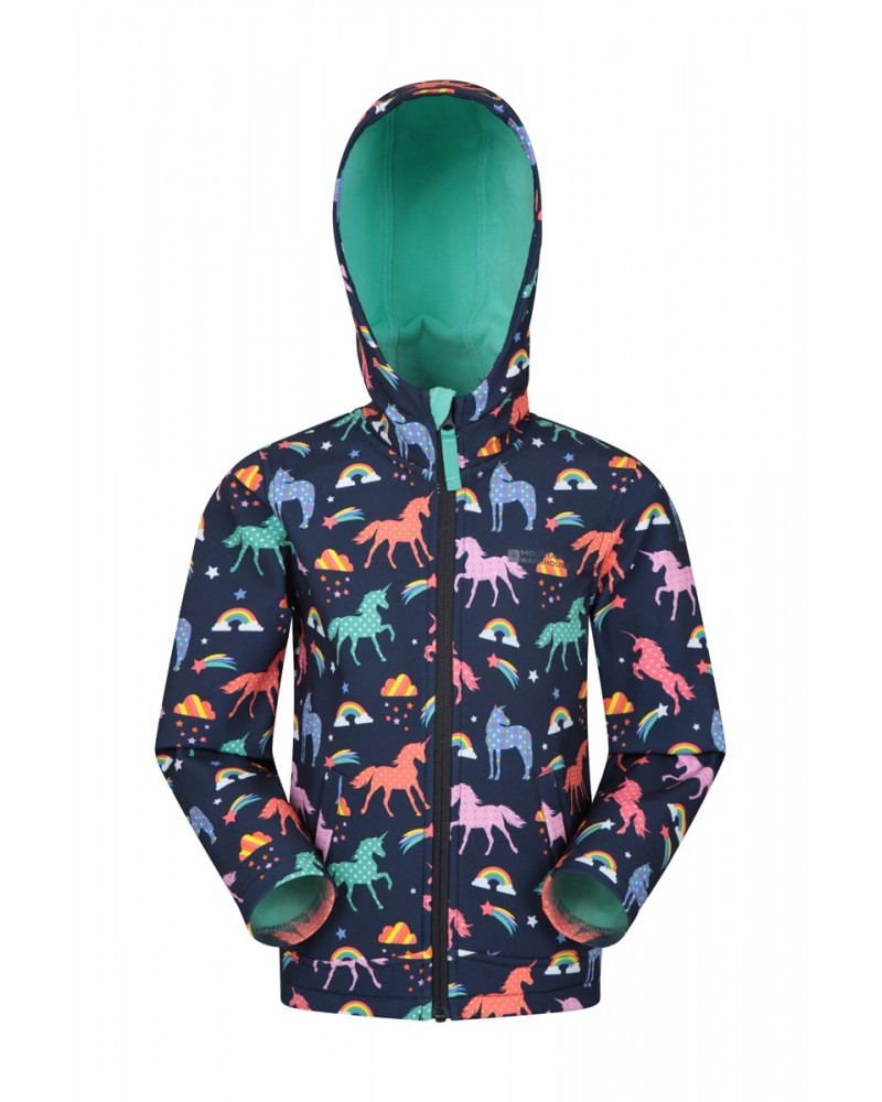 Exodus Kids Printed Water Resistant Softshell Teal $17.39 Jackets