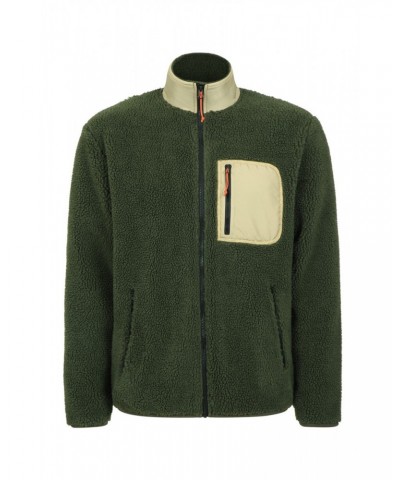 Whitby Mens Sherpa Fleece Jacket Dark Khaki $17.63 Fleece