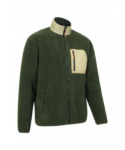 Whitby Mens Sherpa Fleece Jacket Dark Khaki $17.63 Fleece