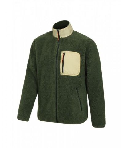 Whitby Mens Sherpa Fleece Jacket Dark Khaki $17.63 Fleece