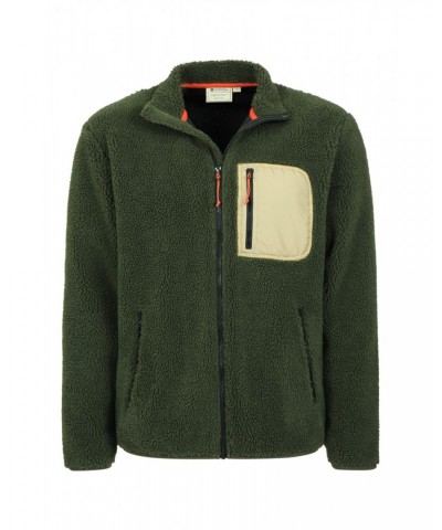 Whitby Mens Sherpa Fleece Jacket Dark Khaki $17.63 Fleece