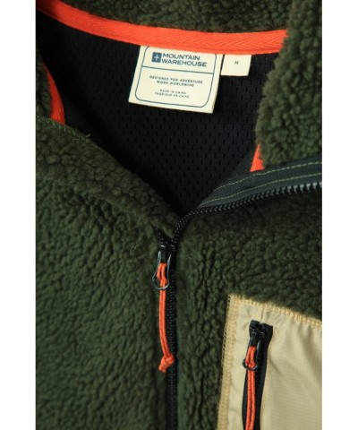 Whitby Mens Sherpa Fleece Jacket Dark Khaki $17.63 Fleece