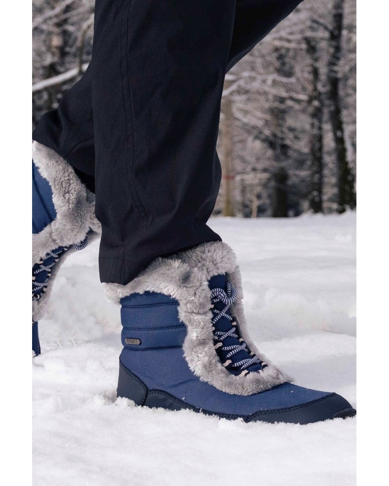 Ohio Short Womens Thermal Snow Boots Blue $24.00 Footwear