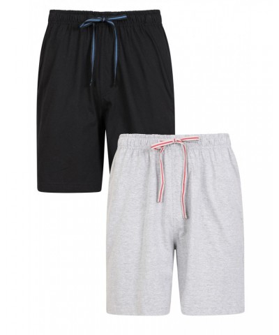 Mens Pajama Shorts 2-Pack Black $15.29 Loungewear