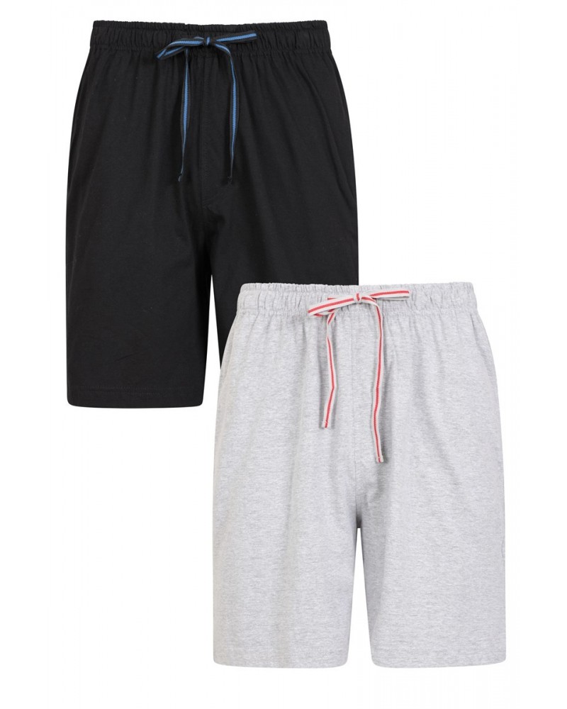 Mens Pajama Shorts 2-Pack Black $15.29 Loungewear