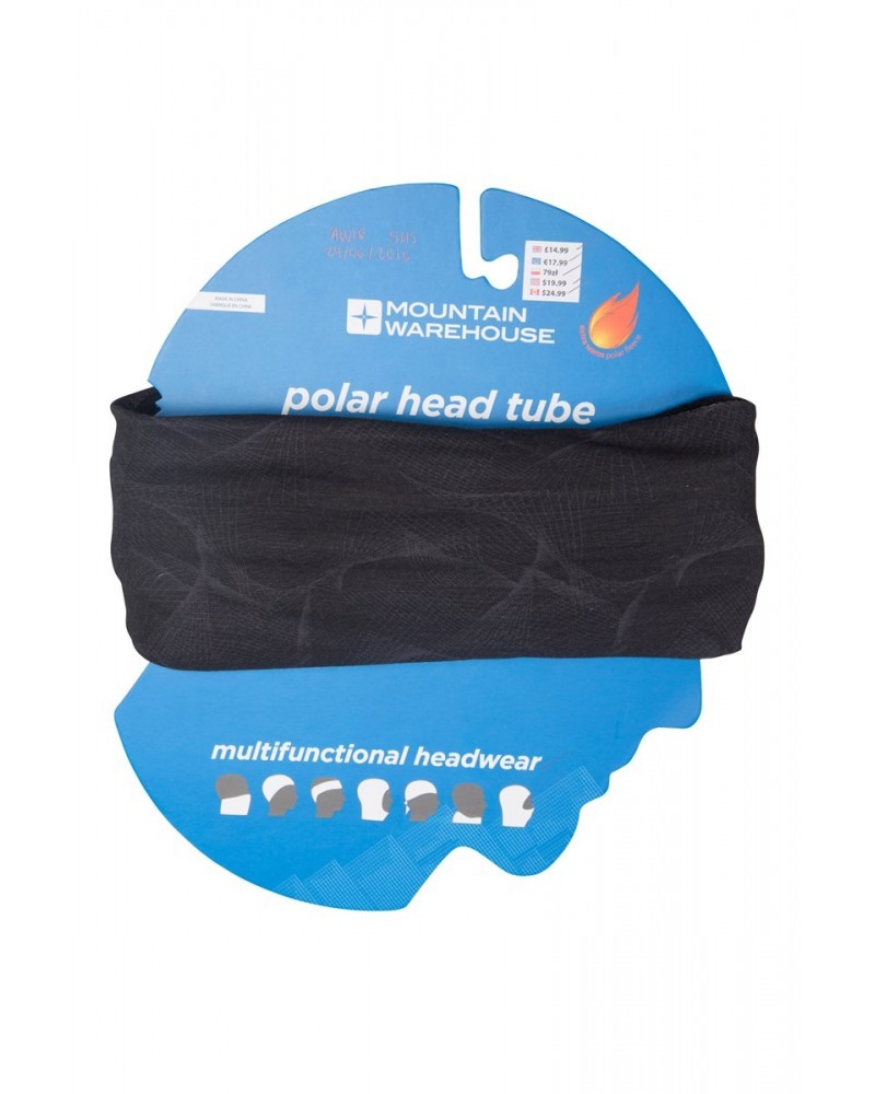 Patterned Mens Polar Fleece Headtube Black $9.71 Accessories