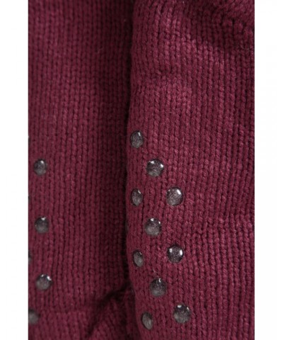 Sherpa Womens Long Slipper Socks Burgundy $13.24 Accessories