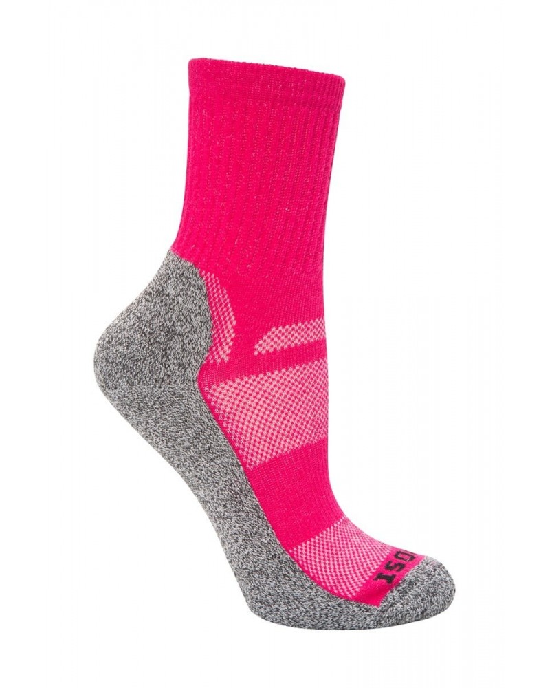 IsoCool Womens Trekker Quarter Length Socks Pink $10.79 Accessories