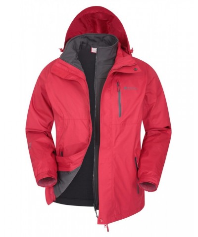 Bracken Extreme 3 in 1 Mens Waterproof Jacket Red $72.00 Jackets