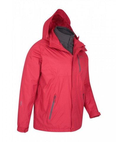 Bracken Extreme 3 in 1 Mens Waterproof Jacket Red $72.00 Jackets