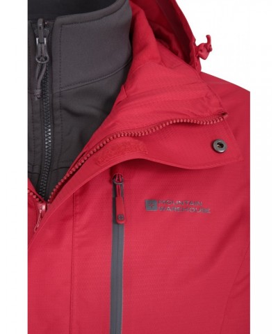 Bracken Extreme 3 in 1 Mens Waterproof Jacket Red $72.00 Jackets